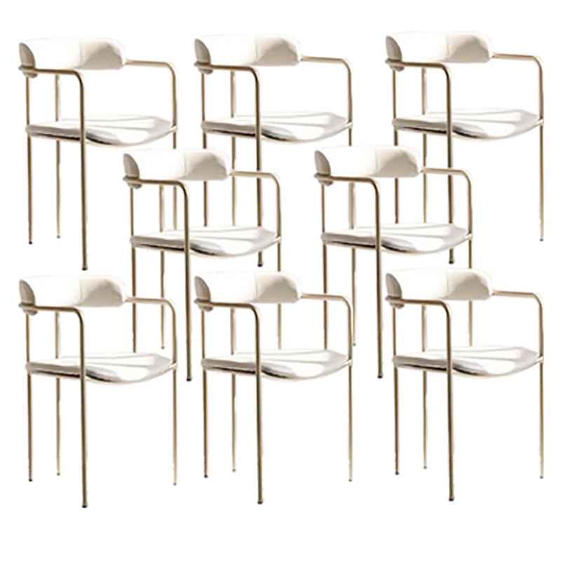 Luxurious Upholstered Arm Chair Open Back Side Velvet Chair with Metal Base