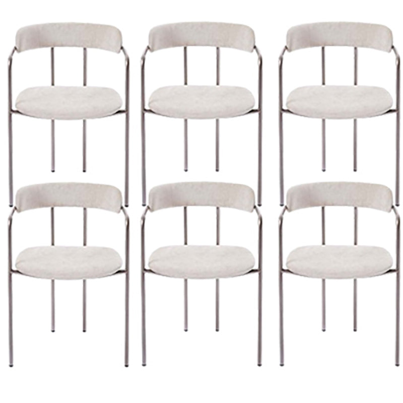 Luxurious Upholstered Arm Chair Open Back Side Velvet Chair with Metal Base