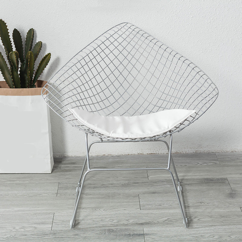 Industrial Style Arm Chair Cross Back Side Metal Chair for Dining Room