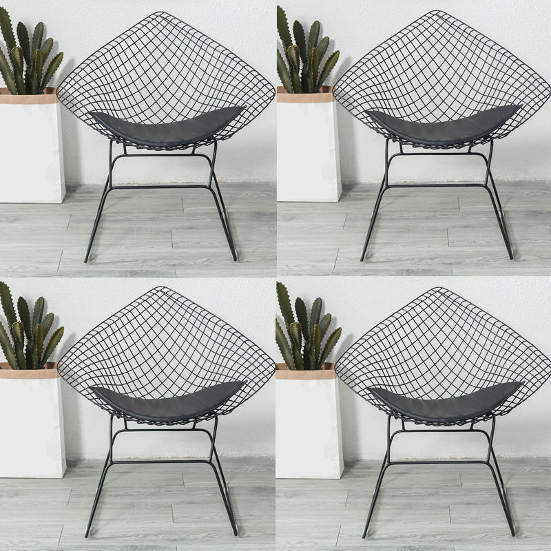 Industrial Style Arm Chair Cross Back Side Metal Chair for Dining Room