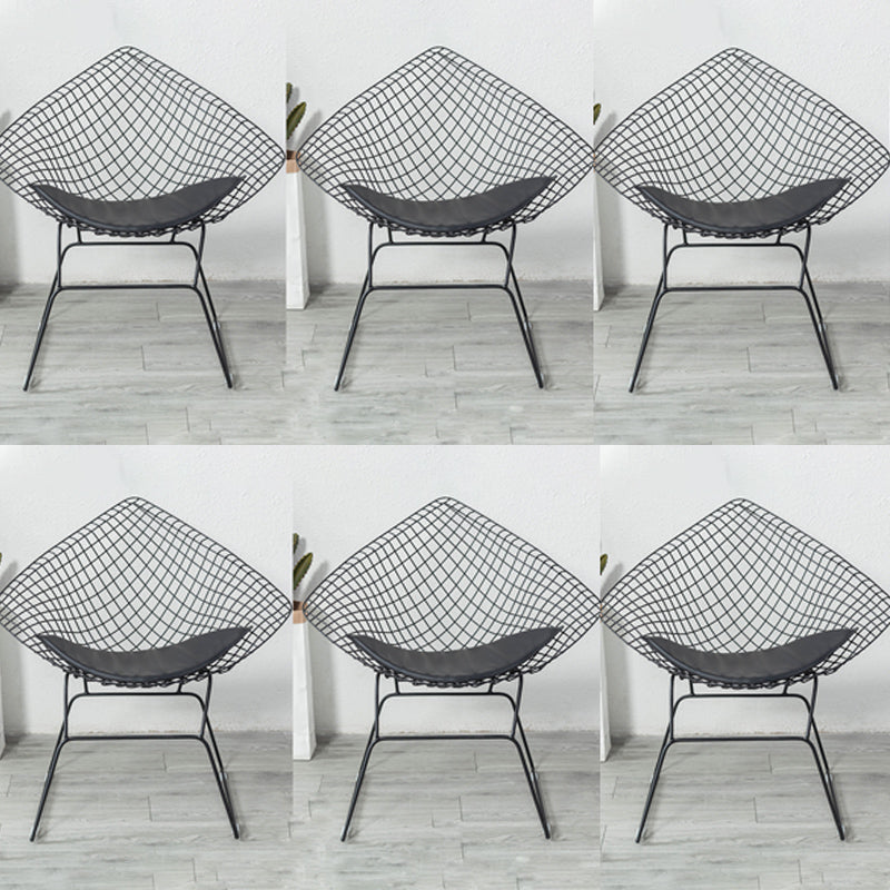 Industrial Style Arm Chair Cross Back Side Metal Chair for Dining Room