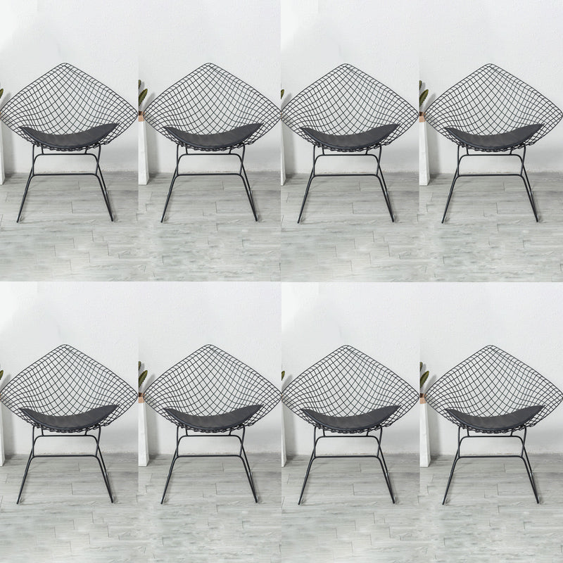 Industrial Style Arm Chair Cross Back Side Metal Chair for Dining Room