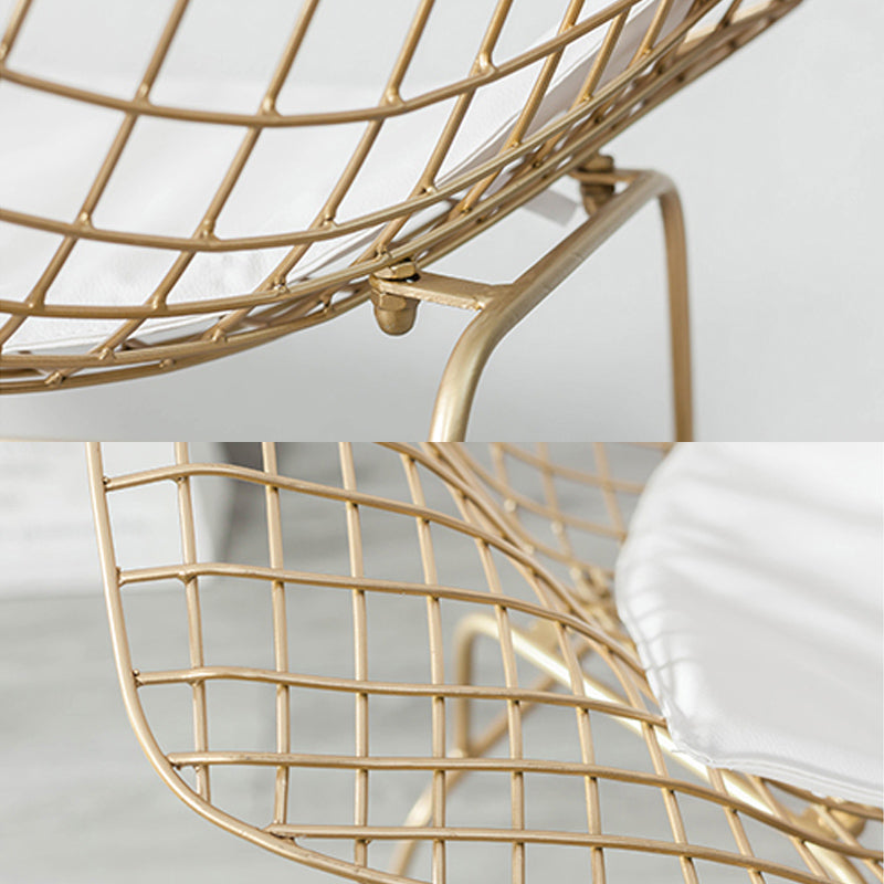 Industrial Style Arm Chair Cross Back Side Metal Chair for Dining Room