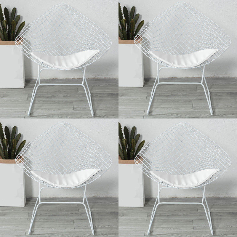 Industrial Style Arm Chair Cross Back Side Metal Chair for Dining Room