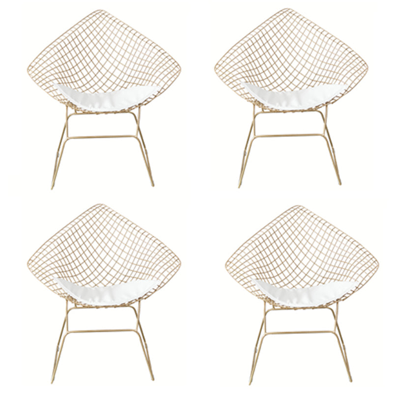 Industrial Style Arm Chair Cross Back Side Metal Chair for Dining Room