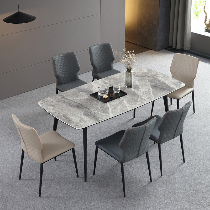 Industrial Style Chair Dining Armless Chair for Kitchen with Metal Legs