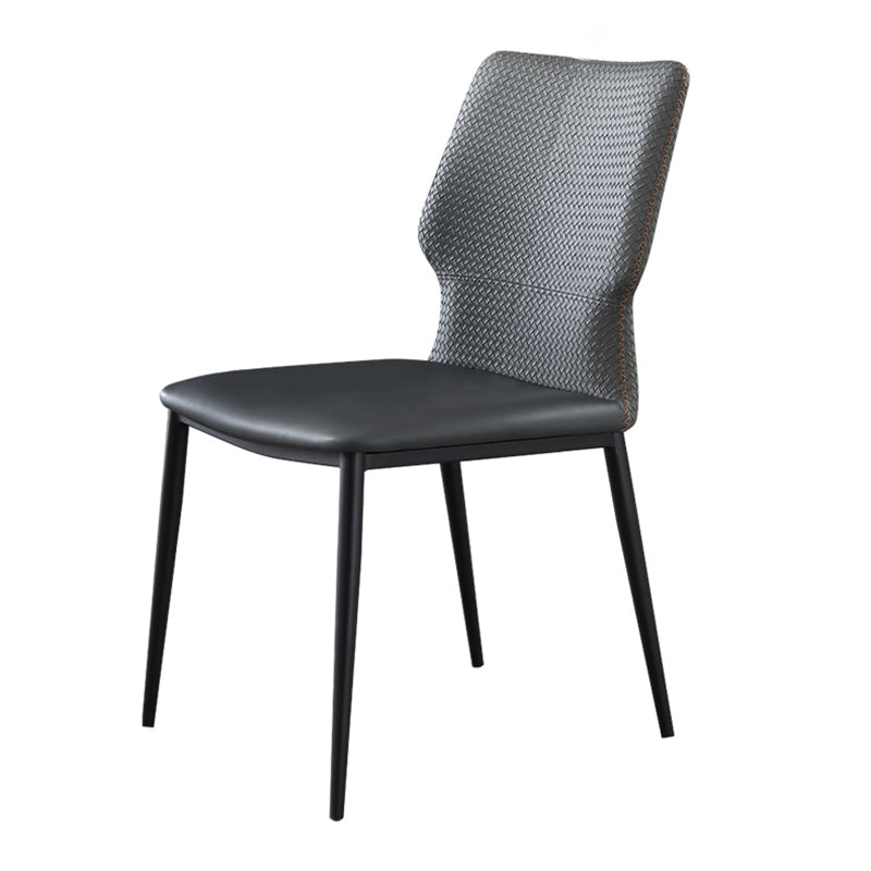 Industrial Style Chair Dining Armless Chair for Kitchen with Metal Legs