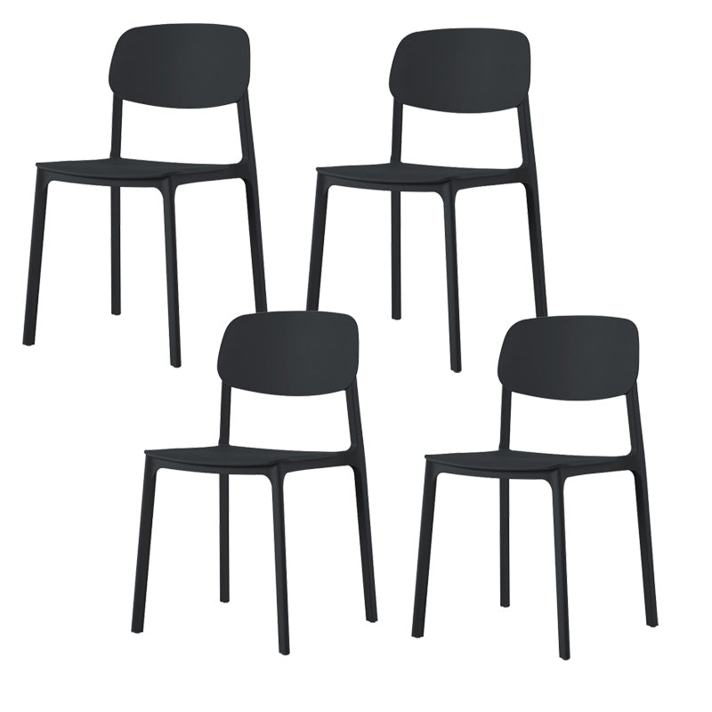 Modern Style Chair Dining Open Back Armless Chair for Kitchen with Plastic Legs