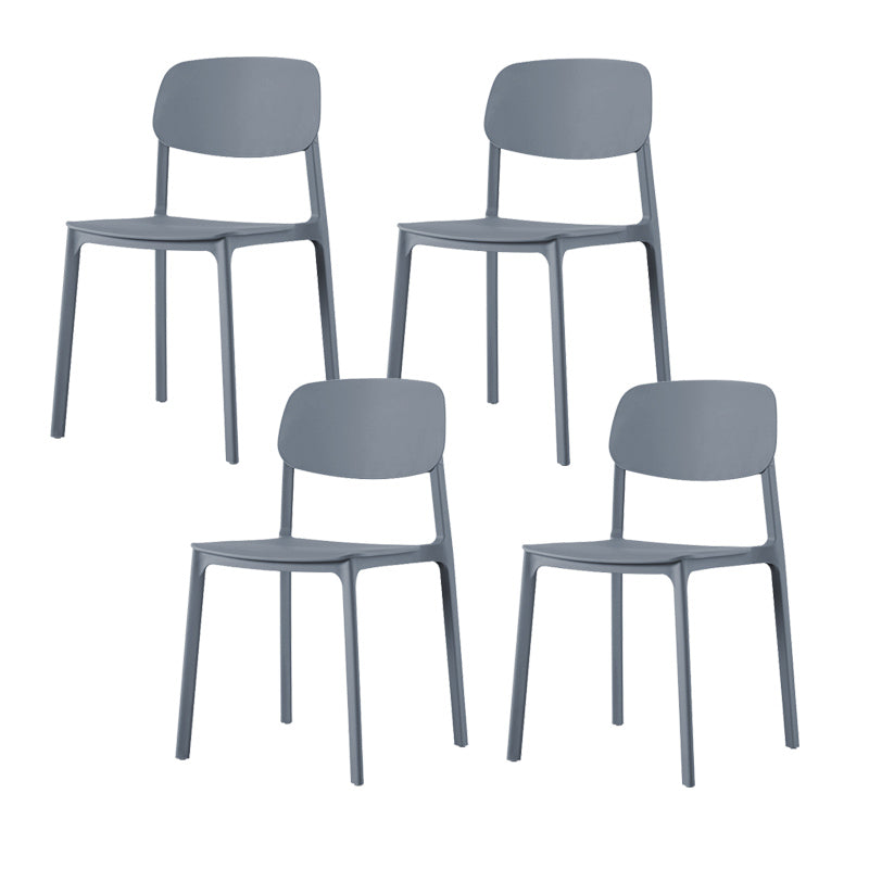 Modern Style Chair Dining Open Back Armless Chair for Kitchen with Plastic Legs