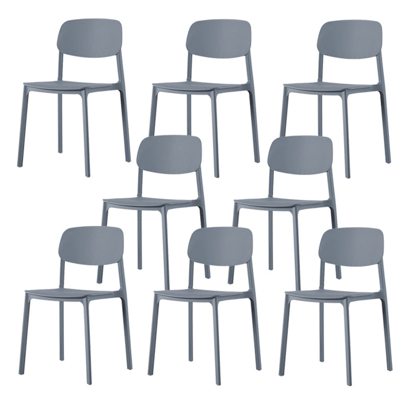 Modern Style Chair Dining Open Back Armless Chair for Kitchen with Plastic Legs