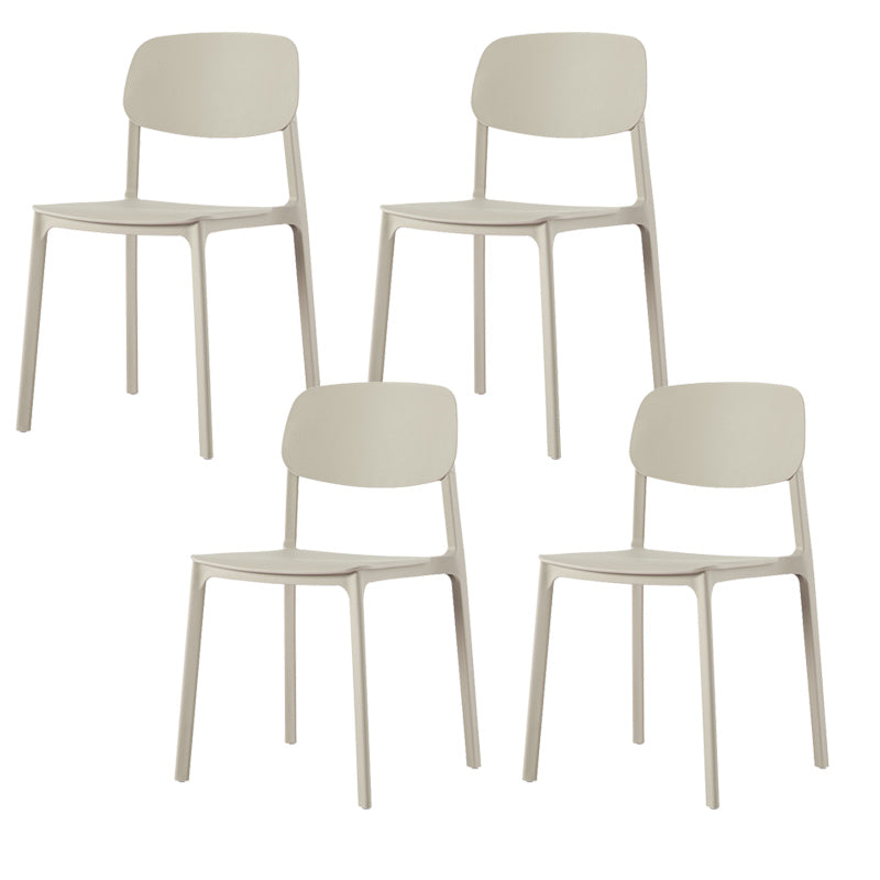 Modern Style Chair Dining Open Back Armless Chair for Kitchen with Plastic Legs
