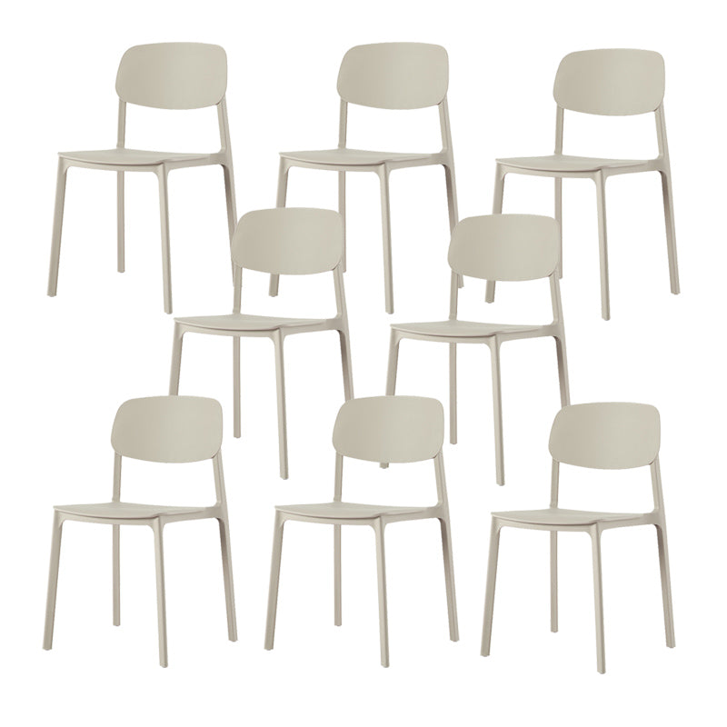 Modern Style Chair Dining Open Back Armless Chair for Kitchen with Plastic Legs