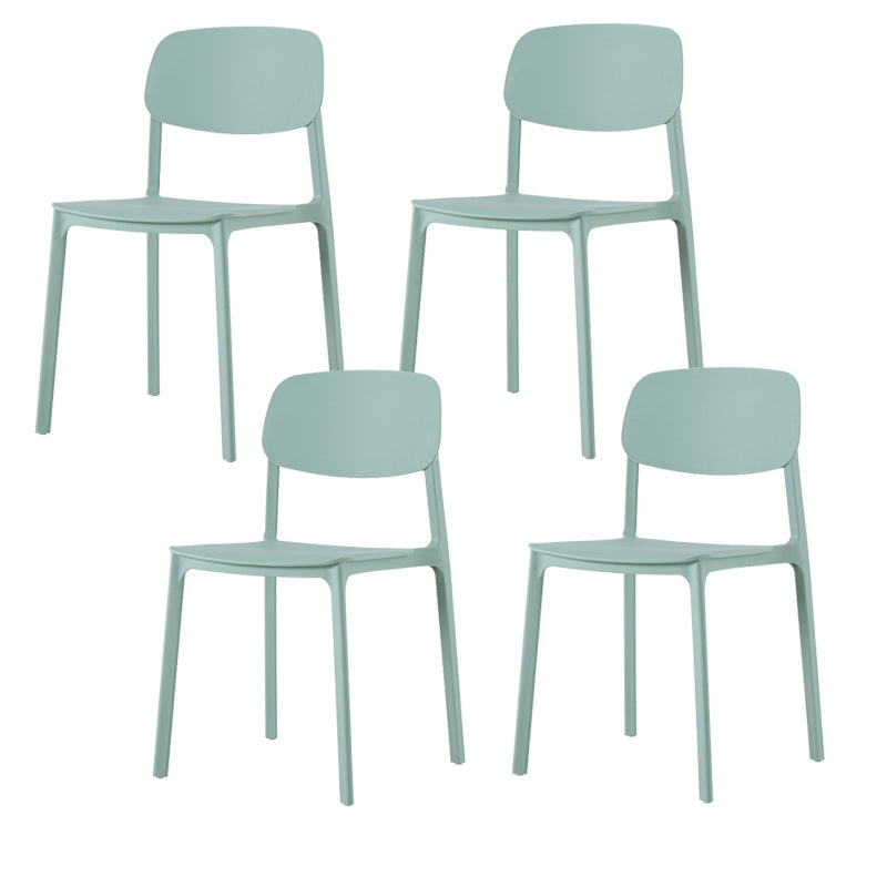 Modern Style Chair Dining Open Back Armless Chair for Kitchen with Plastic Legs