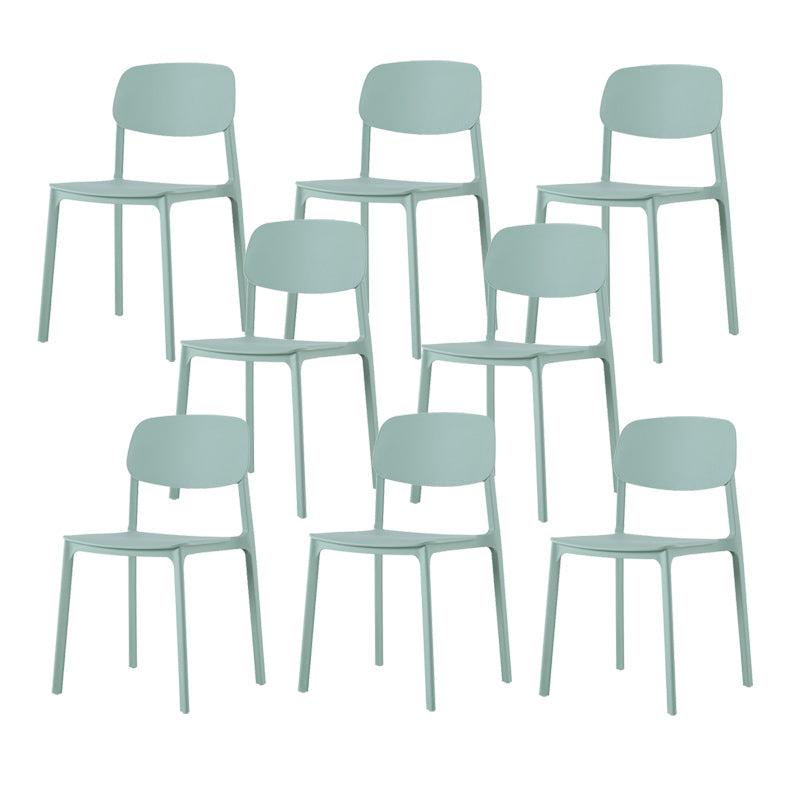 Modern Style Chair Dining Open Back Armless Chair for Kitchen with Plastic Legs