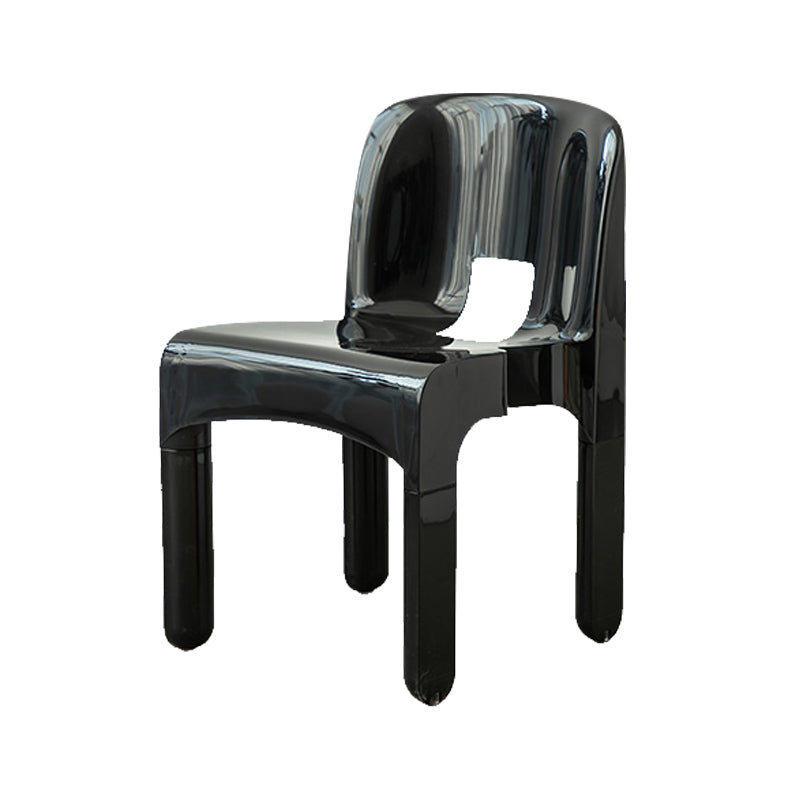 Modern Open Back Side Chair Plastic Indoor Armless Chair for Dining Room Bedroom