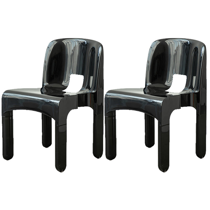 Modern Open Back Side Chair Plastic Indoor Armless Chair for Dining Room Bedroom