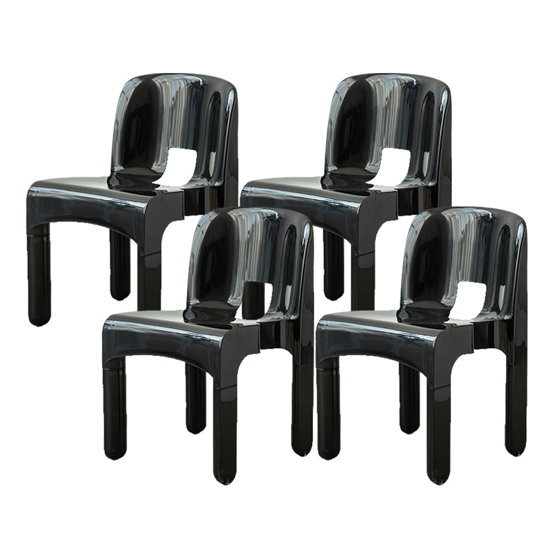 Modern Open Back Side Chair Plastic Indoor Armless Chair for Dining Room Bedroom