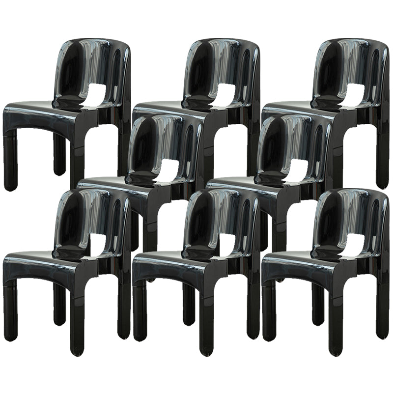 Modern Open Back Side Chair Plastic Indoor Armless Chair for Dining Room Bedroom