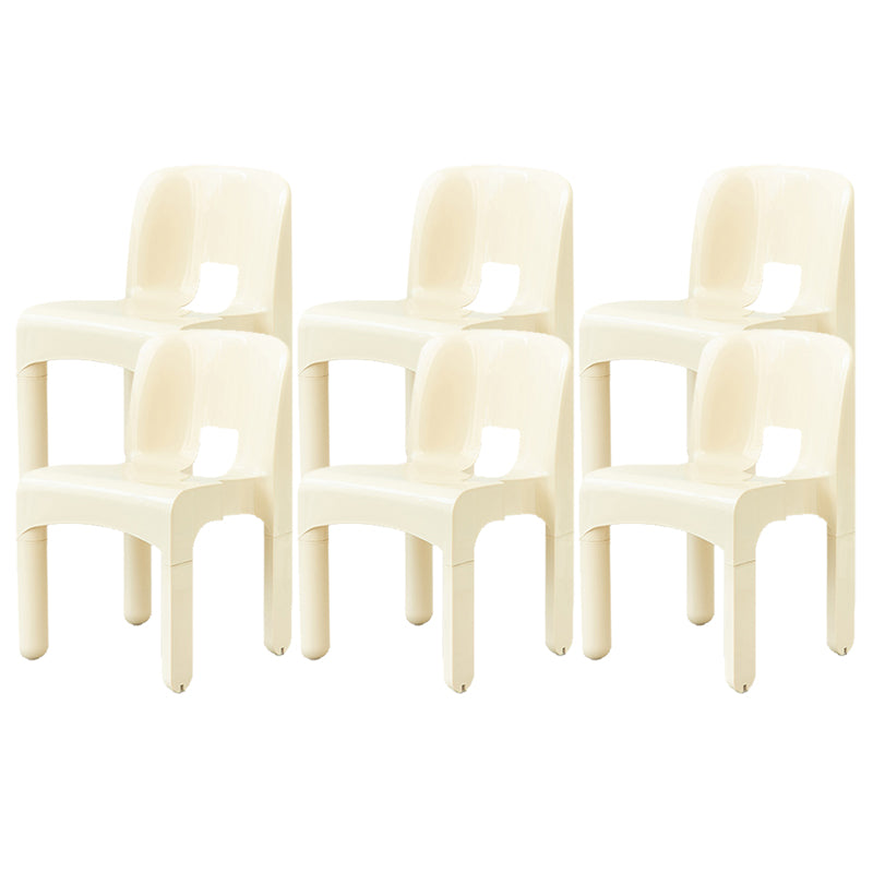 Modern Open Back Side Chair Plastic Indoor Armless Chair for Dining Room Bedroom