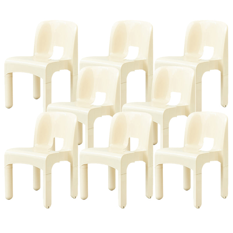 Modern Open Back Side Chair Plastic Indoor Armless Chair for Dining Room Bedroom