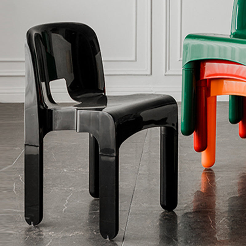 Modern Open Back Side Chair Plastic Indoor Armless Chair for Dining Room Bedroom