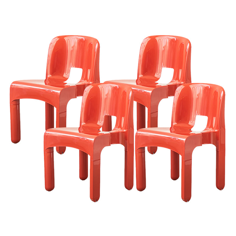 Modern Open Back Side Chair Plastic Indoor Armless Chair for Dining Room Bedroom