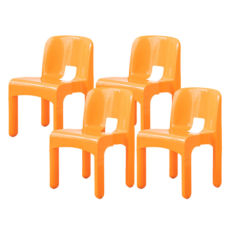 Modern Open Back Side Chair Plastic Indoor Armless Chair for Dining Room Bedroom
