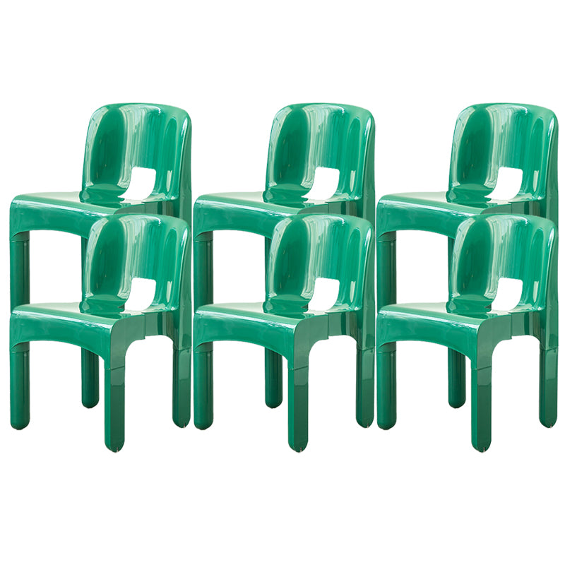 Modern Open Back Side Chair Plastic Indoor Armless Chair for Dining Room Bedroom