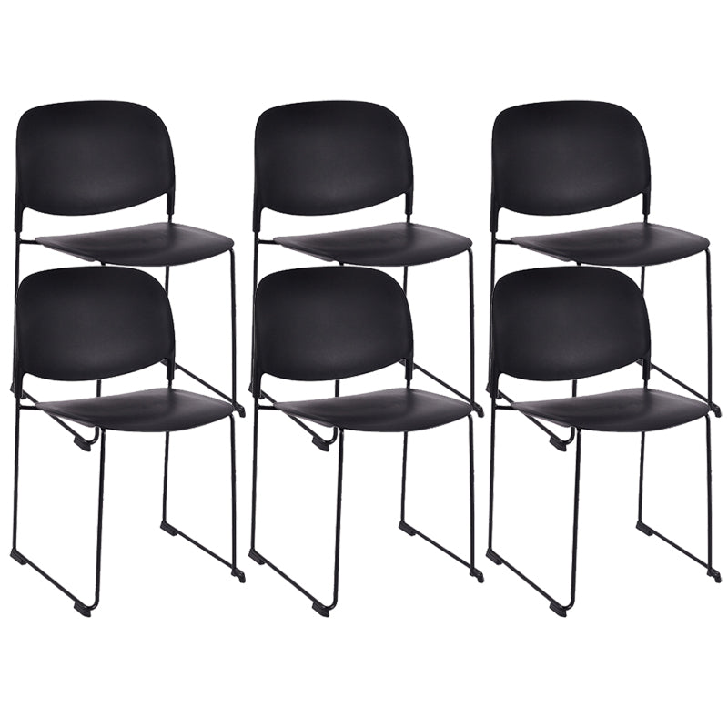 Contemporary Style Armless Chair Plastic Dining Chair with Metal Base