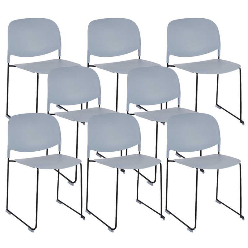 Contemporary Style Armless Chair Plastic Dining Chair with Metal Base