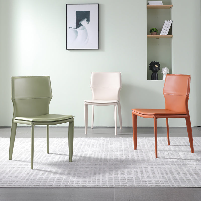 Designer Style Armless Chair Leather Upholstered Indoor Chair for Restaurant