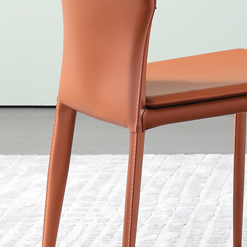 Designer Style Armless Chair Leather Upholstered Indoor Chair for Restaurant