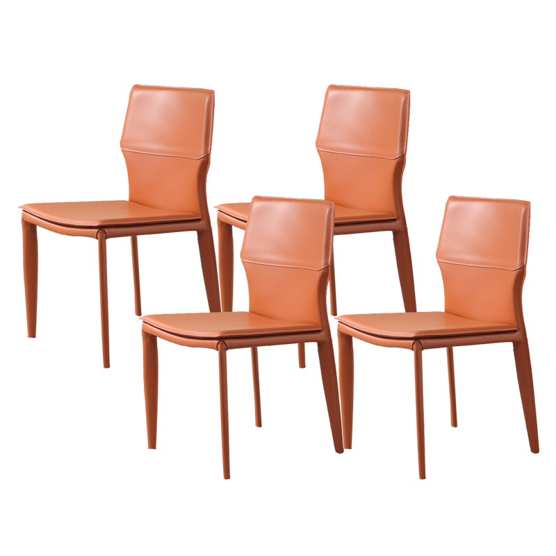 Designer Style Armless Chair Leather Upholstered Indoor Chair for Restaurant