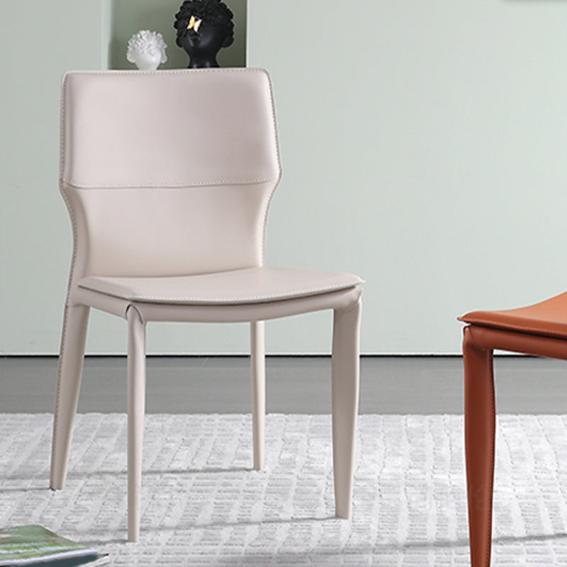 Designer Style Armless Chair Leather Upholstered Indoor Chair for Restaurant