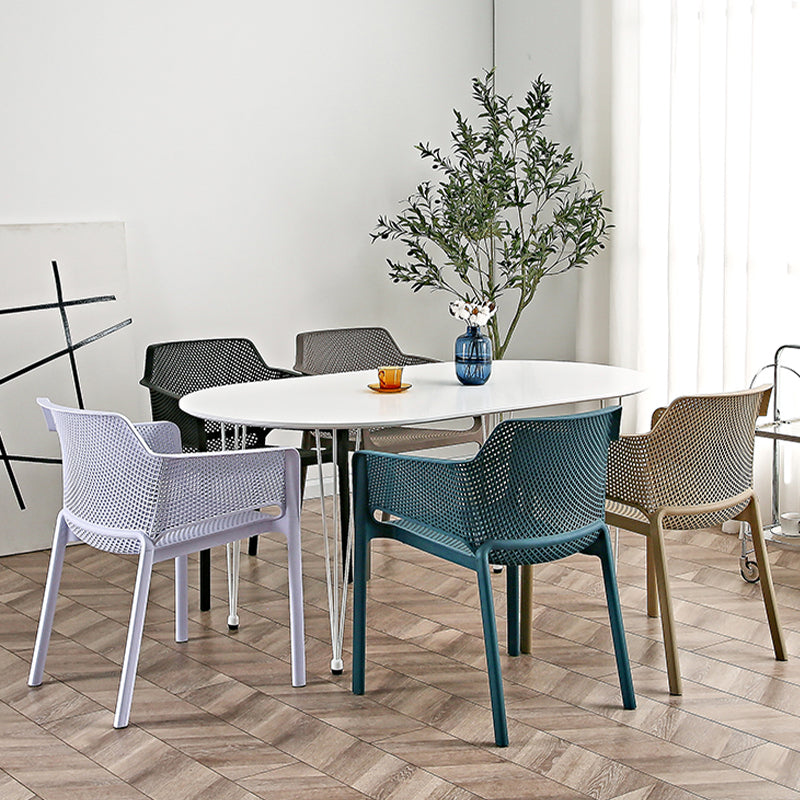 Designer Style Arm Chair Plastic Cross Back Side Chair for Restaurant