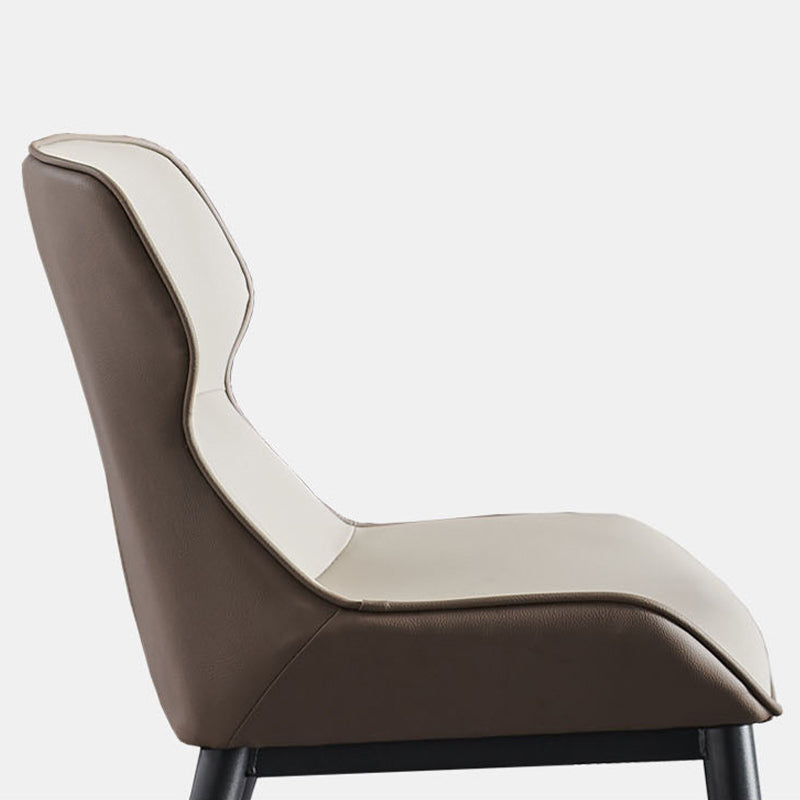 Upholstered Dining Chair Faux Leather and Metal Dining Room Chair