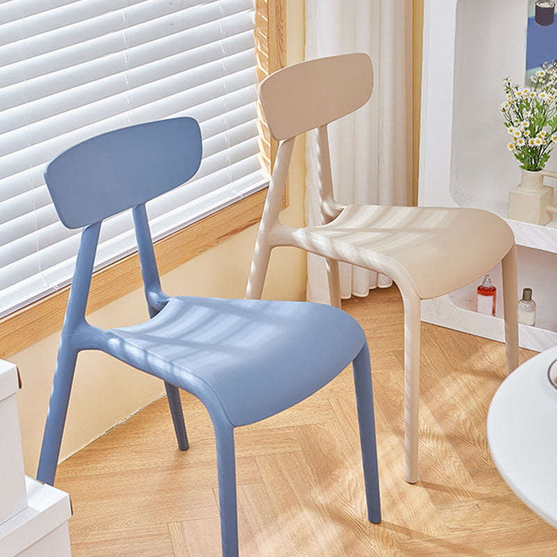 Nordic Open Back Side Chair Plastic Indoor Armless Chair for Dining Room