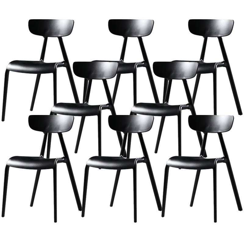 Nordic Open Back Side Chair Plastic Indoor Armless Chair for Dining Room