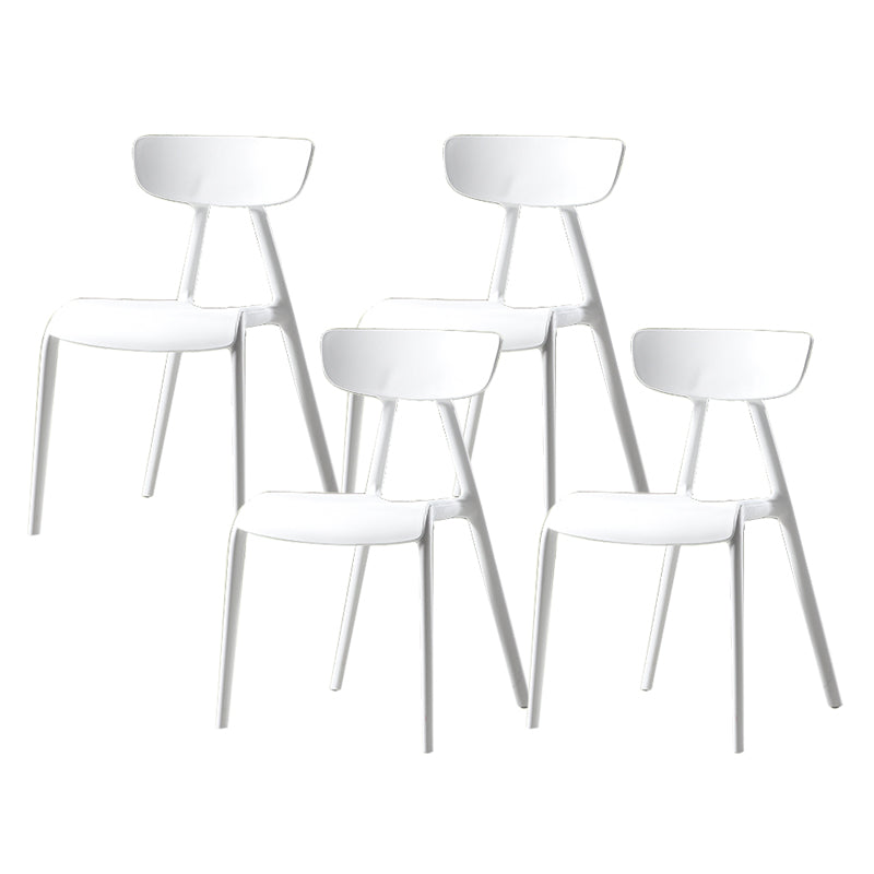 Nordic Open Back Side Chair Plastic Indoor Armless Chair for Dining Room