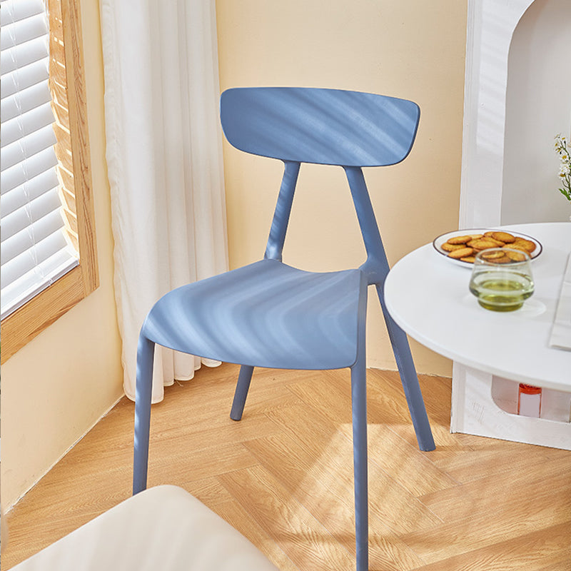 Nordic Open Back Side Chair Plastic Indoor Armless Chair for Dining Room