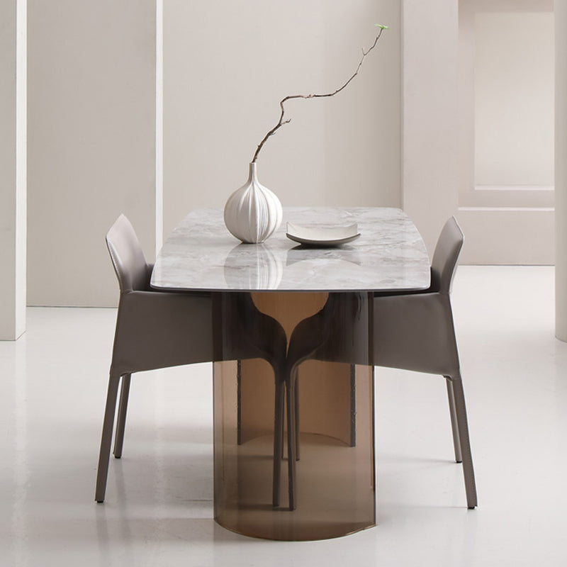 Contemporary Arm Dining Chairs Faux Leather Low Back Side Chair