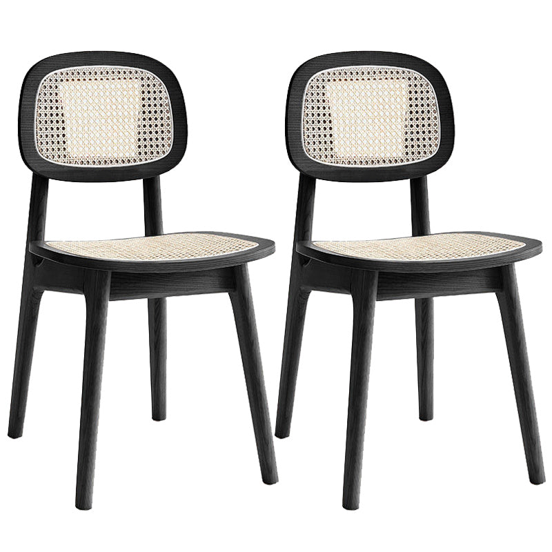 Traditional Style Dining Chair Solid Wood Cane Back Side Chair