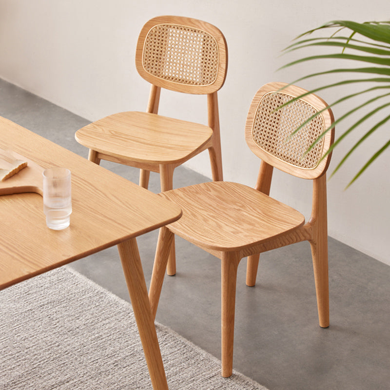 Traditional Style Dining Chair Solid Wood Cane Back Side Chair