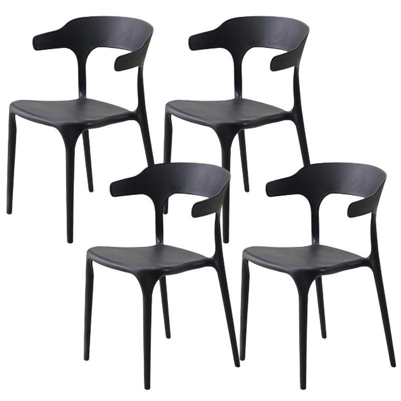 Stackable Open Back Dining Chairs Plastic Armless Dining Side Chair