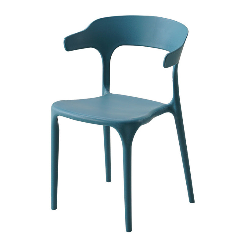 Stackable Open Back Dining Chairs Plastic Armless Dining Side Chair