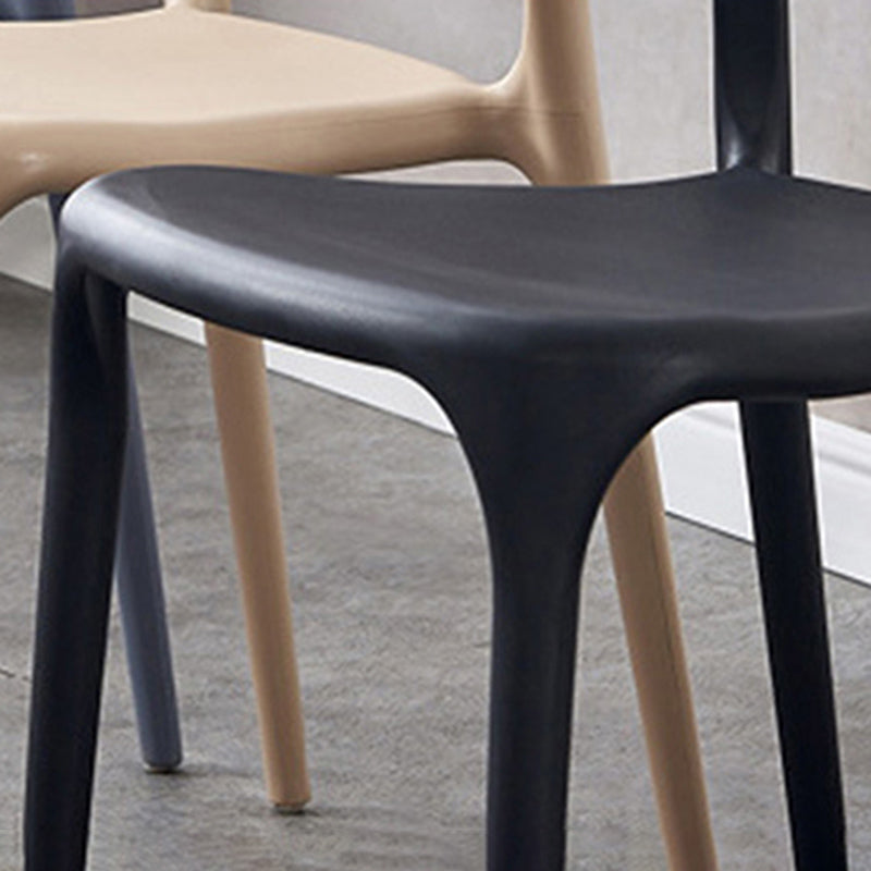 Stackable Open Back Dining Chairs Plastic Armless Dining Side Chair