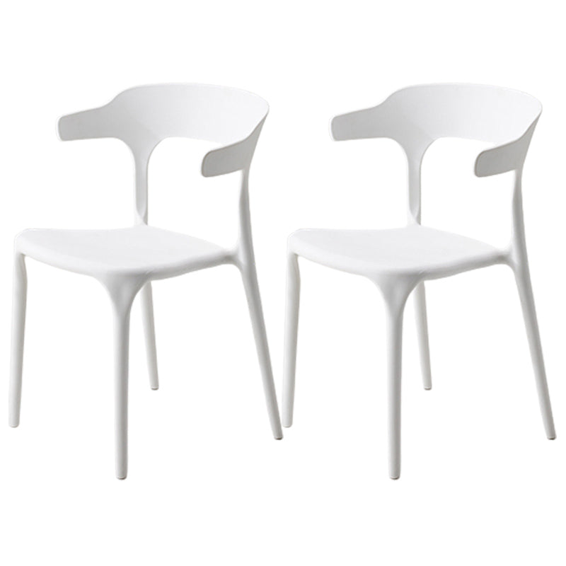 Stackable Open Back Dining Chairs Plastic Armless Dining Side Chair