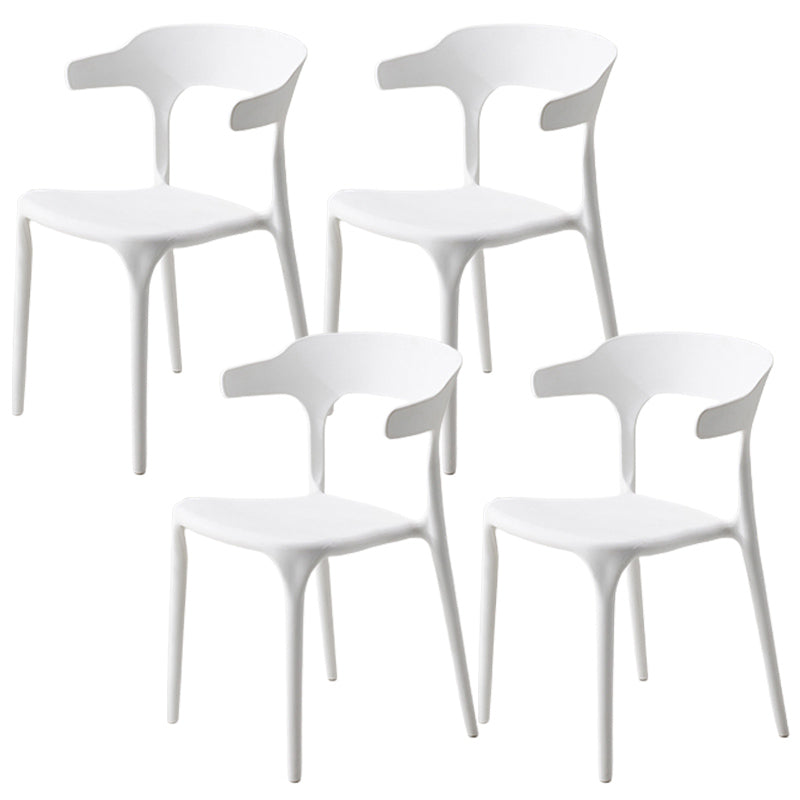 Stackable Open Back Dining Chairs Plastic Armless Dining Side Chair