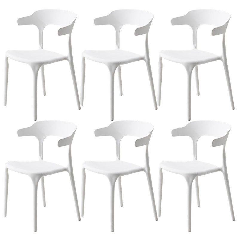 Stackable Open Back Dining Chairs Plastic Armless Dining Side Chair