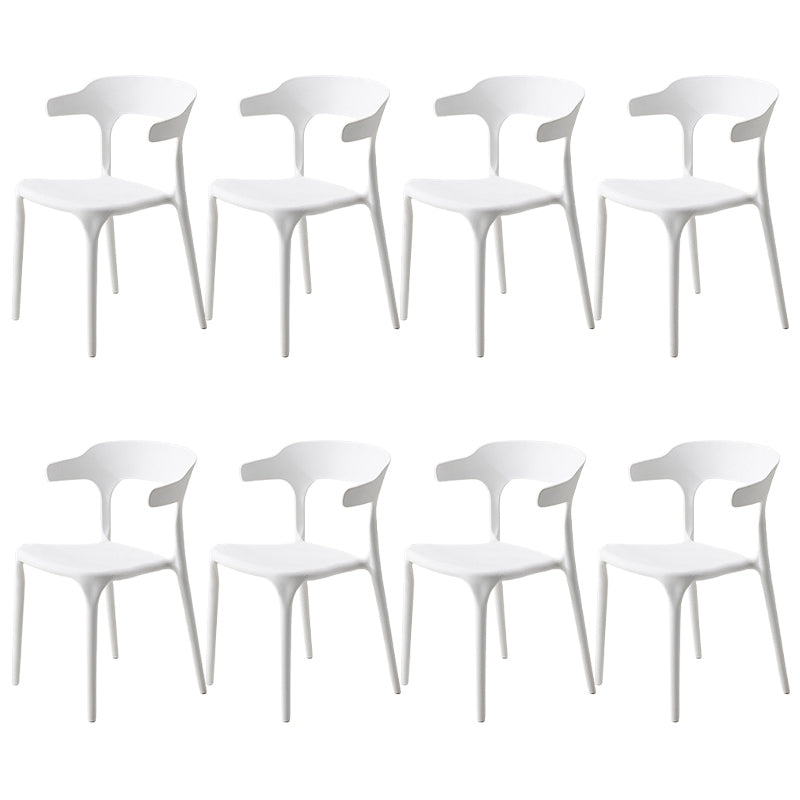 Stackable Open Back Dining Chairs Plastic Armless Dining Side Chair